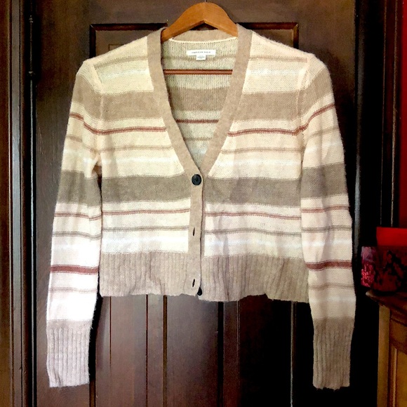 American Eagle striped #cropped sweater size Small - Picture 2 of 5